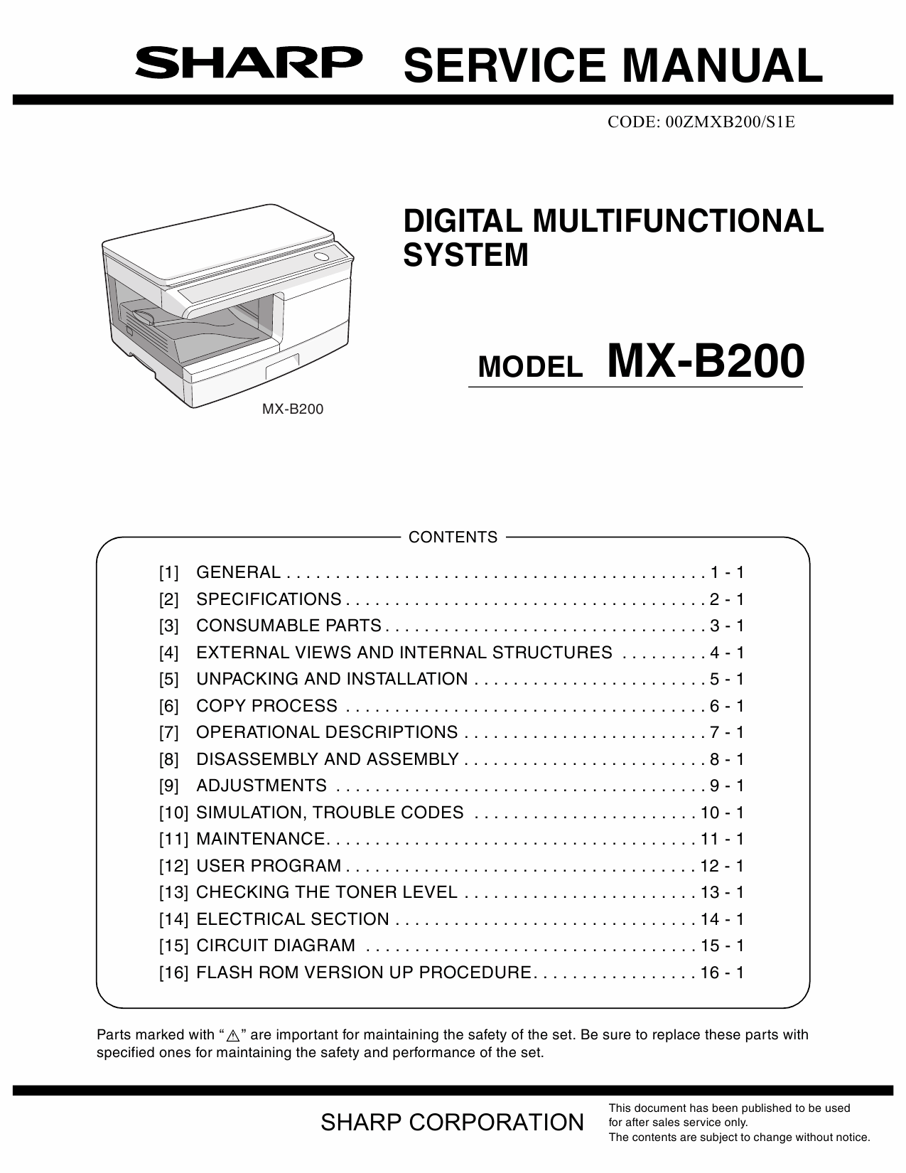 SHARP MX B200 Service Manual-1